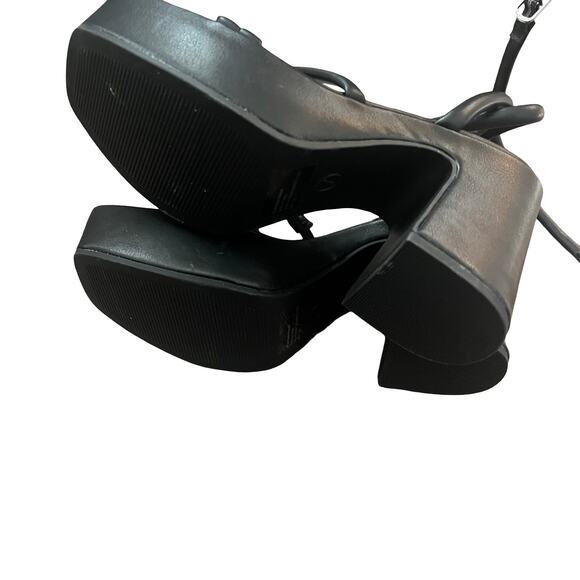 WILD FABLE Astro Strappy Platform Heels Black 7 - Picture 4 of 5